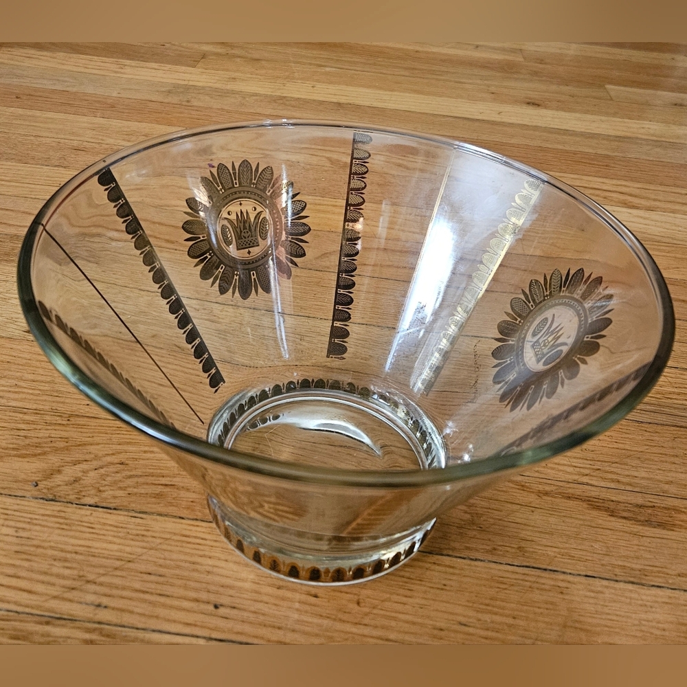*George Biard Regalia Pattern MCM Glass Bowl